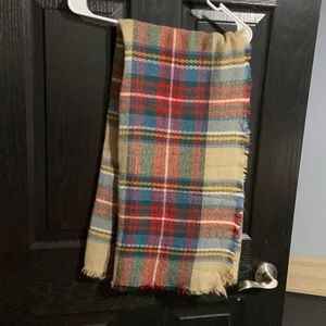 Plaid blanket scarf